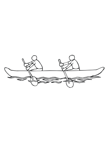 Canoe For Two Coloring Page